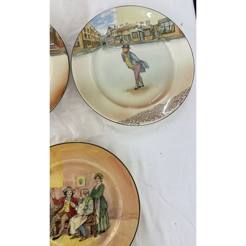 568 - Selection of antique Royal Doulton collectors plates to include ' Sam Weller', ' The Artful Dodger' ... 