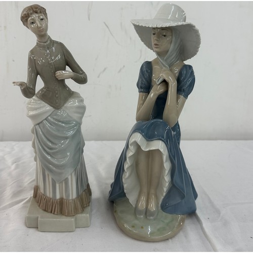 564 - Two Nao lady figurines tallest measures approx 11 inches