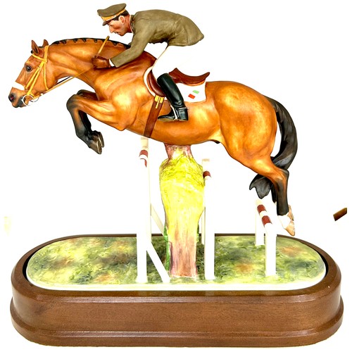 573 - A Royal Worcester limited edition Equestrian Statuette of Merano and Cap. Raimondo d'Inzeo, designed... 