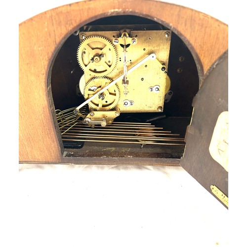 262 - Wooden 3 keyhole mantel clock, 2 keyhole mantel clock, both untested