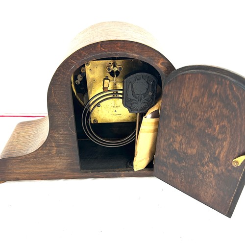 262 - Wooden 3 keyhole mantel clock, 2 keyhole mantel clock, both untested