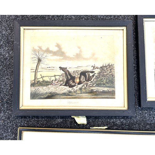 21 - 5 Framed hunting scene prints, largest measures approximately Width 21 inches, Height 17 inches