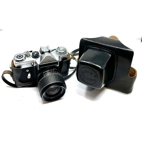 450 - Vintage Zenit EM camera with case with NO 1602885 mirage 1:2.8  f=22mm lens untested