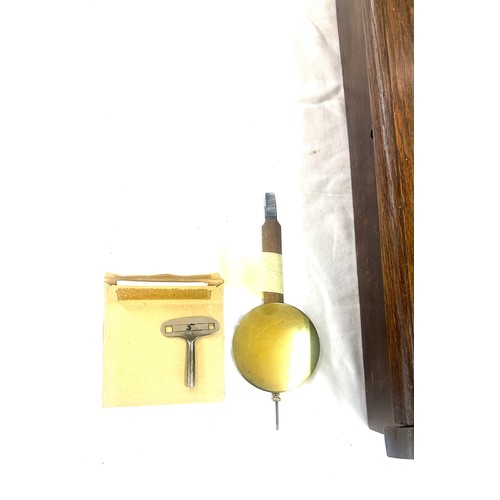 263 - Two wooden wall hanging clocks both as found and untested - largest measures approx 22 inches tall b... 