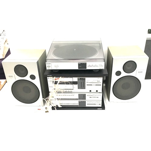 233 - Sharp RP-1010HB turntable, Sharp RT-19101HB cassette deck and a Sharp SA0101HB stereo receiver and a... 