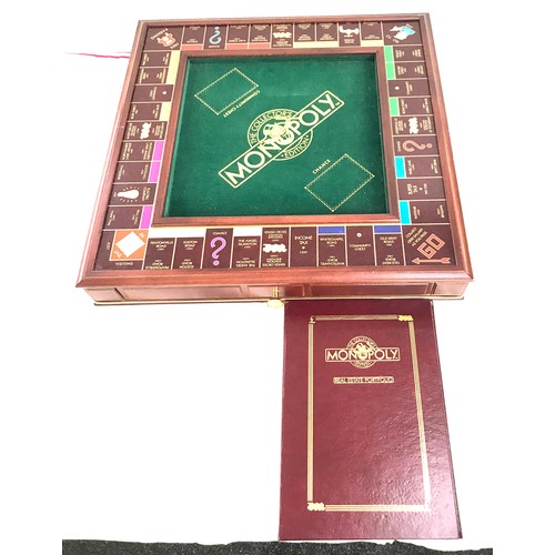 602 - Franklin Mint Monopoly Collector's Edition Wood Board Game with gold plated pieces