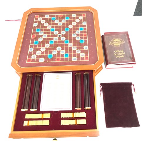 603 - Franklin Mint Scrabble Collector’s Edition 24 Karat Gold Plated Tiles+Book