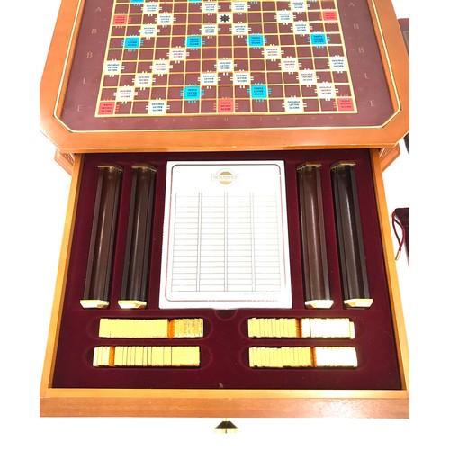 603 - Franklin Mint Scrabble Collector’s Edition 24 Karat Gold Plated Tiles+Book