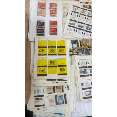 241 - Large collection of matchbox labels, massive lot, removed from albums, many of loose pages.