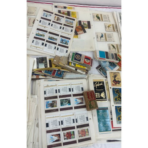 241 - Large collection of matchbox labels, massive lot, removed from albums, many of loose pages.