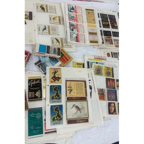 241 - Large collection of matchbox labels, massive lot, removed from albums, many of loose pages.
