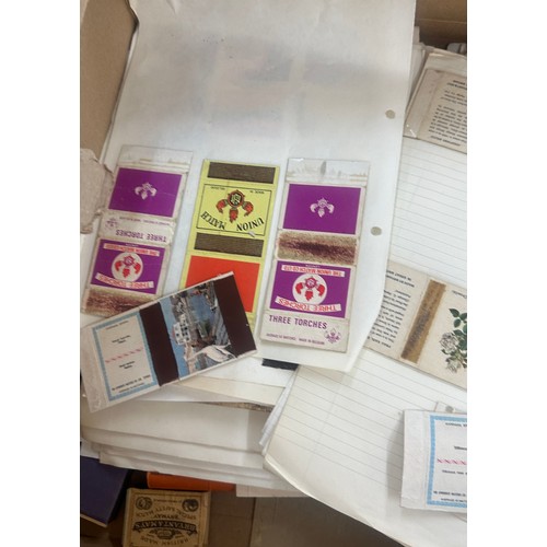 241 - Large collection of matchbox labels, massive lot, removed from albums, many of loose pages.