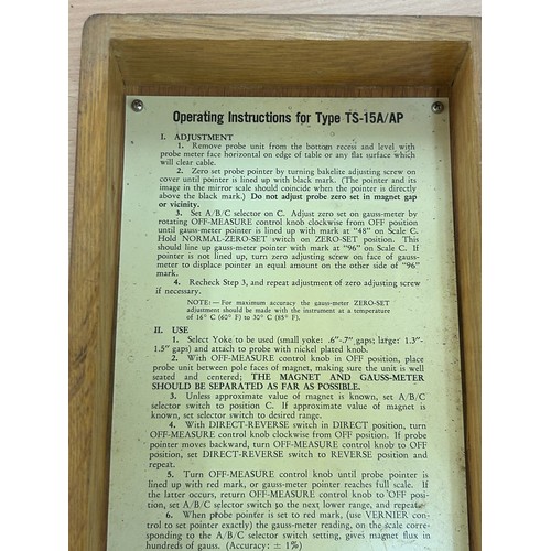 253 - Wooden cased TS 15A/AP Flux Meter, untested