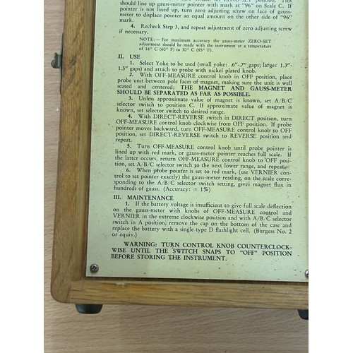 253 - Wooden cased TS 15A/AP Flux Meter, untested