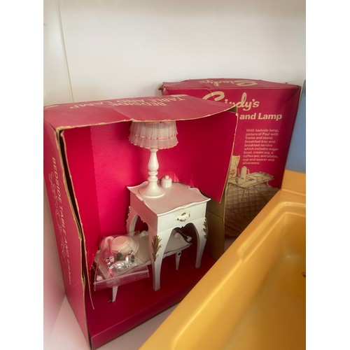 16 - Selection of Sindy Furniture includes bedside table , Dressing table and stool, bath etc