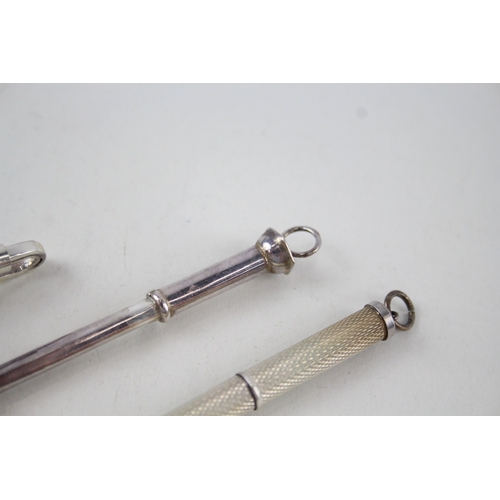 40 - 3 x .925 sterling toothpicks & napkin clip