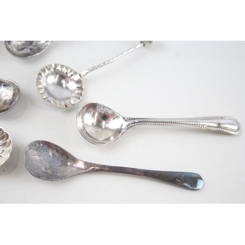 52 - 8 x .925 sterling condiment spoons inc georgian