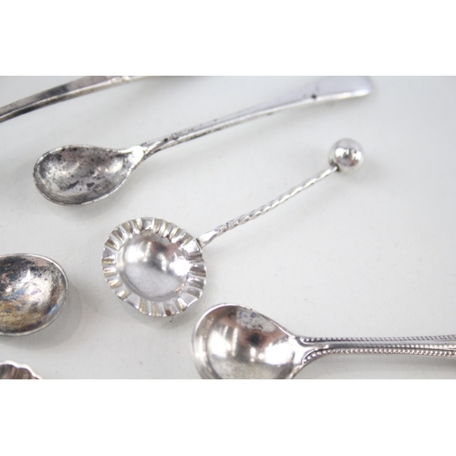 52 - 8 x .925 sterling condiment spoons inc georgian