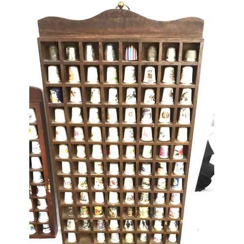 240 - Large selection of assorted Thimbles includes metal thimbles, pottery etc with display cases