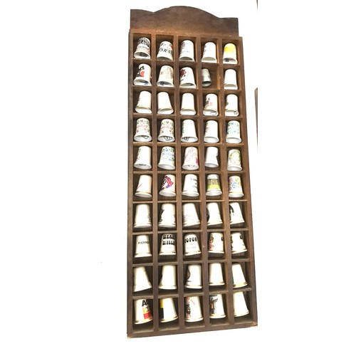 240 - Large selection of assorted Thimbles includes metal thimbles, pottery etc with display cases