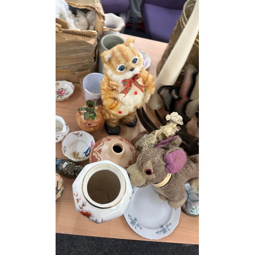 245 - Large selection of miscellaneous to include Leonardo lady figurines, vintage dog toy, china, animal ... 