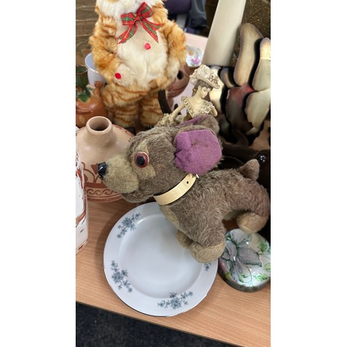 245 - Large selection of miscellaneous to include Leonardo lady figurines, vintage dog toy, china, animal ... 