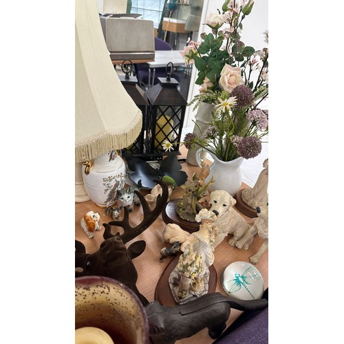 245 - Large selection of miscellaneous to include Leonardo lady figurines, vintage dog toy, china, animal ... 