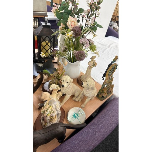 245 - Large selection of miscellaneous to include Leonardo lady figurines, vintage dog toy, china, animal ... 