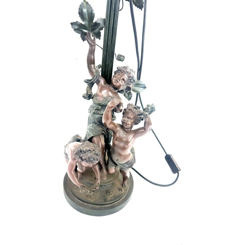 244 - Resin cherub lamp with glass shades overall height approx 31 inches- untested