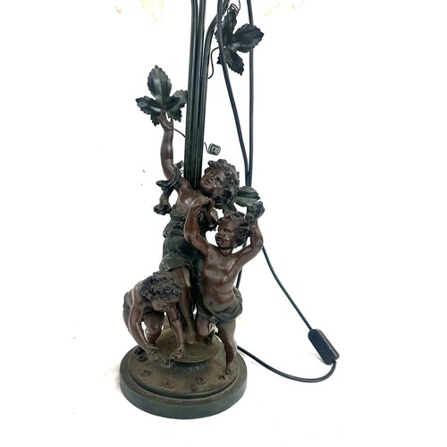 244 - Resin cherub lamp with glass shades overall height approx 31 inches- untested