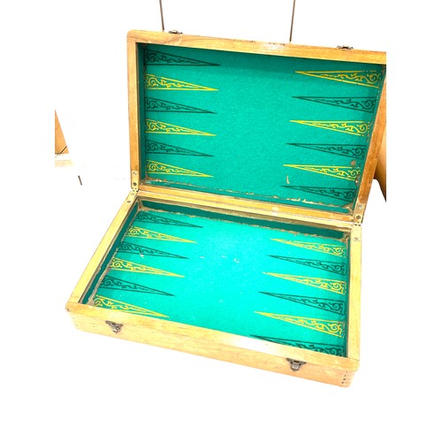 38 - vintage wooden folding chess board, measures approximately 17 inches wide 21 inches depth