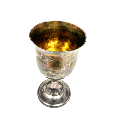 9 - Large georgian silver goblet measures height 19cm by 10.5cm diameter weight 200g