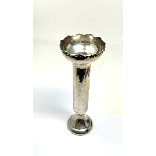 12 - silver bud vase measures approx height 20cm weight 200g