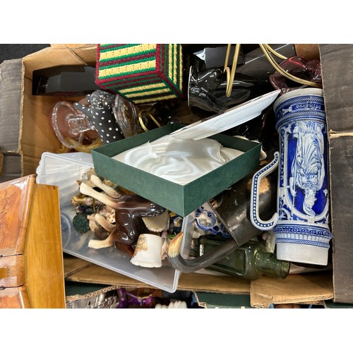 282 - Large selection of assorted miscellaneous to glassware, wooden items, framed pictures etc