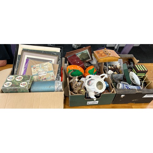 282 - Large selection of assorted miscellaneous to glassware, wooden items, framed pictures etc