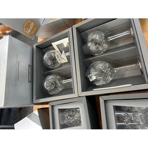 241 - Selection of 14 boxed Waterford crystal glasses includes toasting glasses etc ' The Millenium Collec... 