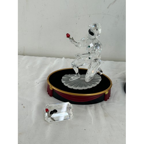 23 - Swarovski figure Harlequin and one other - tallest measures approx 10 inches tall