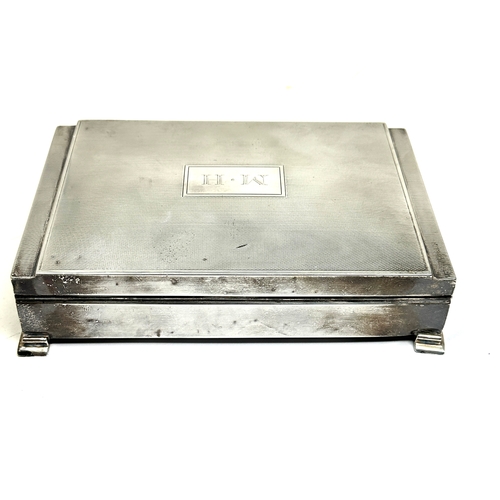 15 - Large silver cigarette box measures approx 16cm by 11cm