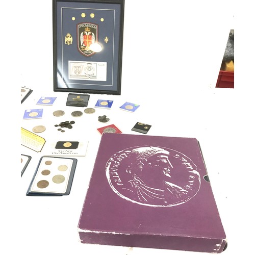 111 - Album of coins, Roman coins, Russian note etc