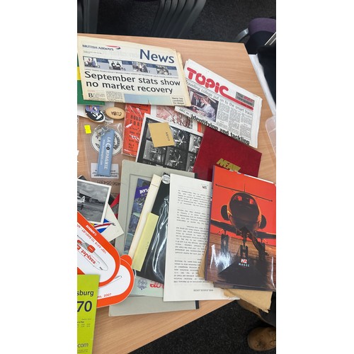 237 - A mix of over 200 air craft and airline ephemera including log books, give aways, tickets, photos, m... 