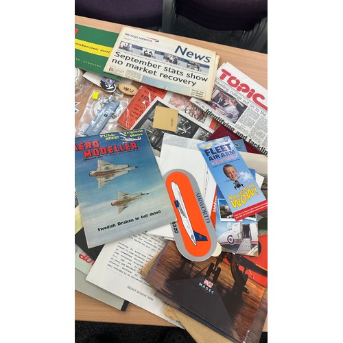 237 - A mix of over 200 air craft and airline ephemera including log books, give aways, tickets, photos, m... 