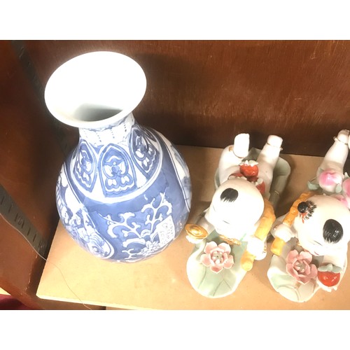 4 - Selection of oriental miscellaneous to include ginger jars, vase, part tea set, pair figures etc