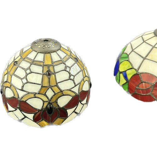 31 - 2 small tiffany style glass table lamp shades, approximate height 8 inches and diameter of  9 inches... 