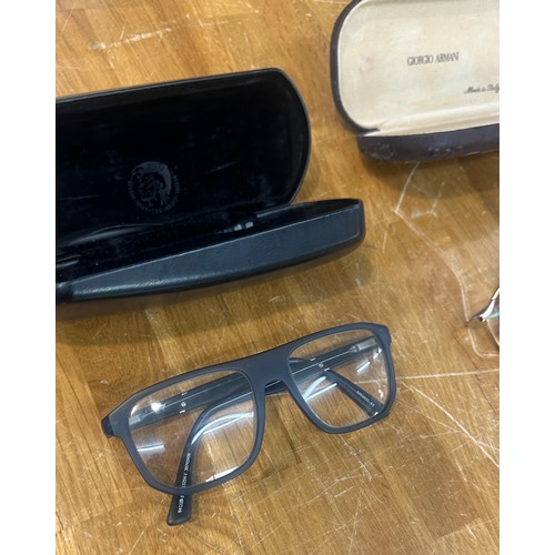 619 - Selection of designer glasses includes Diesel;, Emporio Armani etc