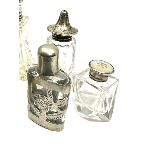 20 - 8 antique silver top bottles