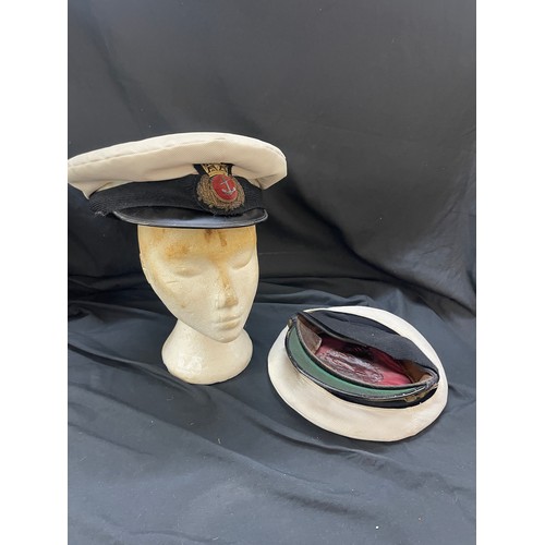 112 - WW2 Merchant navy tunic, 2 hats and a cravat