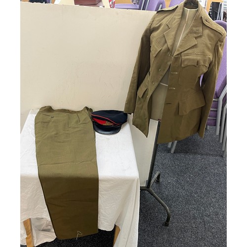 240 - WW2 R A tunic, trousers and hat