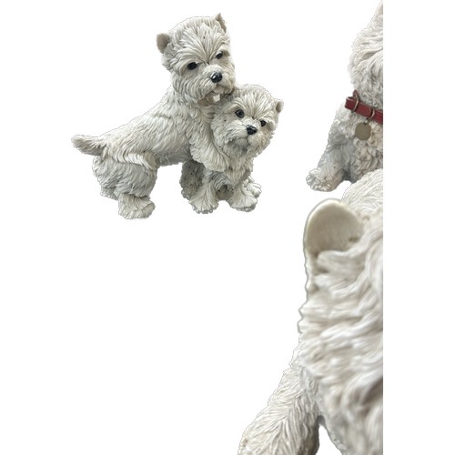 15 - Selection of terrier dog figures largest measures approx 9 inches tall