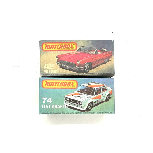 173 - Original boxed Matchbox Lesney 74 Fiat Abarth 1981, Original boxed Matchbox Lesney 42 57 T-bird 1981
