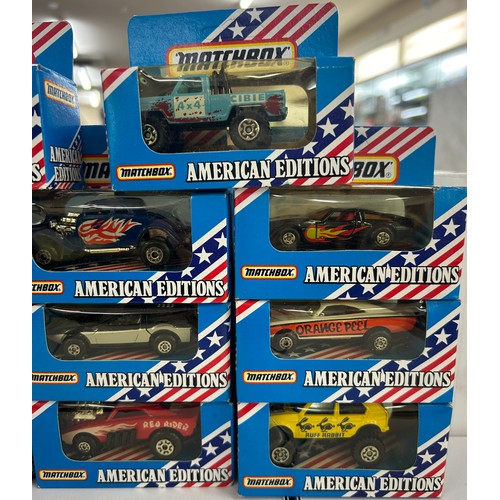 122 - Selection of 11 boxed 1980's Matchbox American Editions vehicles to include Taxi's, 4 x 4 etc